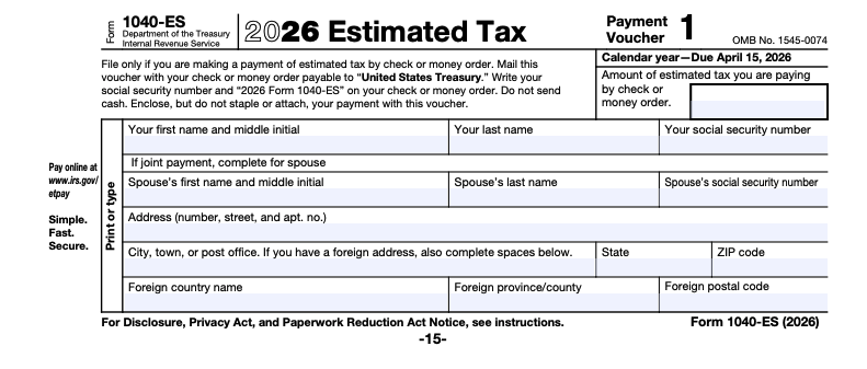 paying estimated taxes with equity compensation