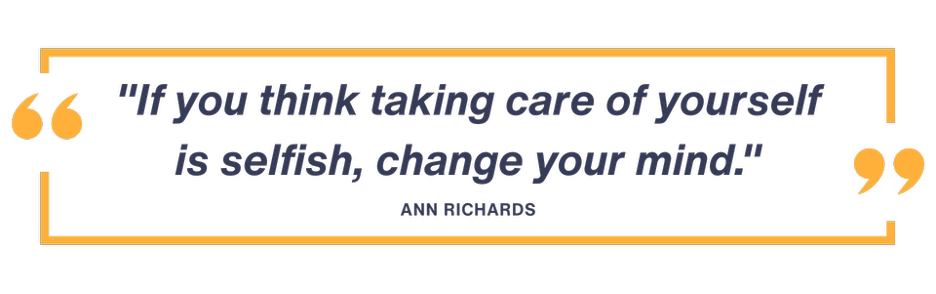 a quote about taking care of yourself being never selfish