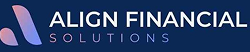 Logo of Align Finance Solutions, a company specializing in financial services and consulting, featuring a modern design with a blue background and bold typography.