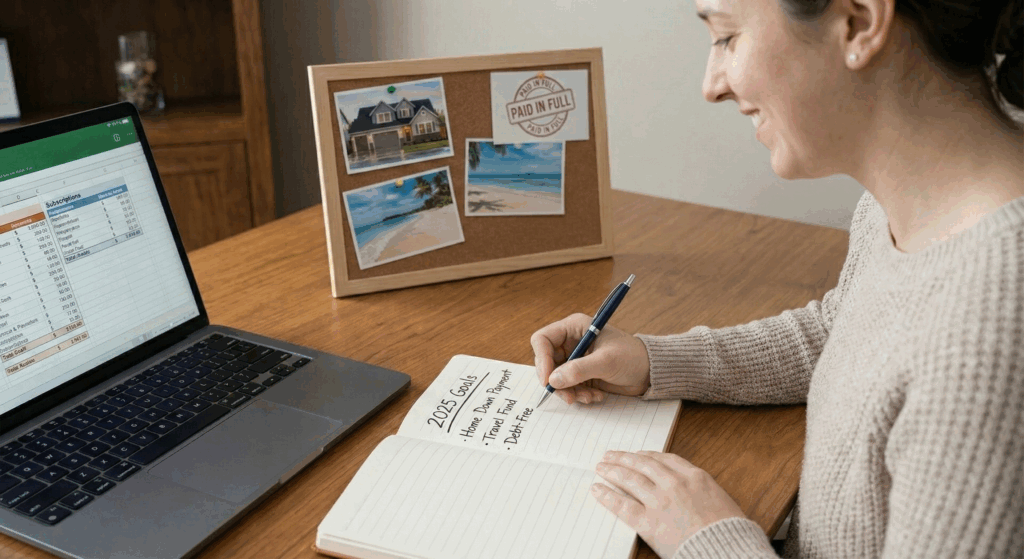 woman setting intentional goals for next year