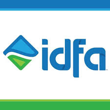 IDFA logo featuring a blue and green design with the letters 'idfa' prominently displayed, representing the International Dairy Foods Association.