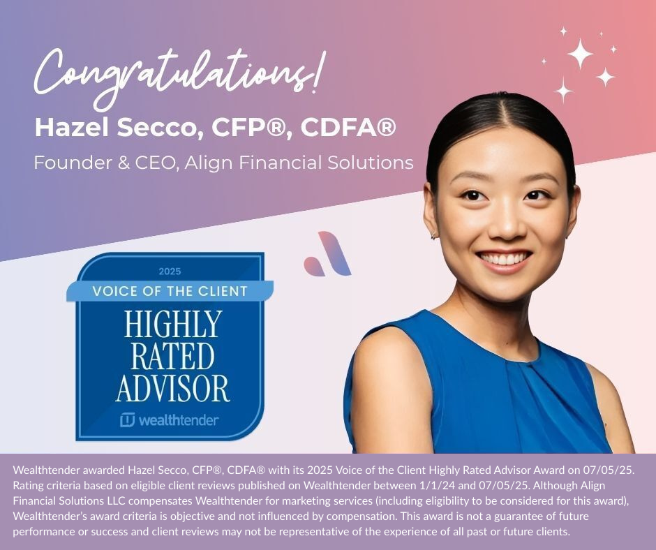highly rated advisor award for hazel secco, founder of align financial solutions
